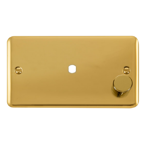 Scolmore DPBR185 - 2 Gang Dimmer Plate + Knob (630W or 1000W) - 1 Aperture Deco Plus Scolmore - Sparks Warehouse