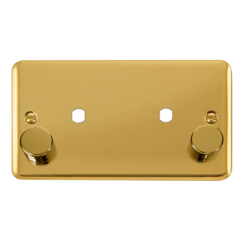 Scolmore DPBR186 - 2 Gang Dimmer Plate + Knobs (1630W Max) - 2 Apertures Deco Plus Scolmore - Sparks Warehouse