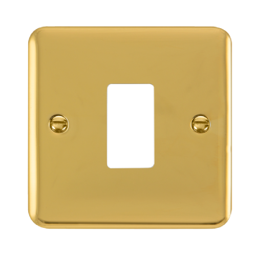 Scolmore DPBR20401 - 1 Gang GridPro® Frontplate - Polished Brass GridPro Scolmore - Sparks Warehouse
