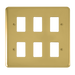 Scolmore DPBR20506 - 6 Gang GridPro® Frontplate - Polished Brass GridPro Scolmore - Sparks Warehouse