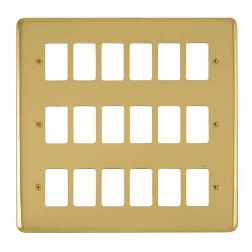 Scolmore DPBR20518 - 18 Gang GridPro® Frontplate - Polished Brass GridPro Scolmore - Sparks Warehouse