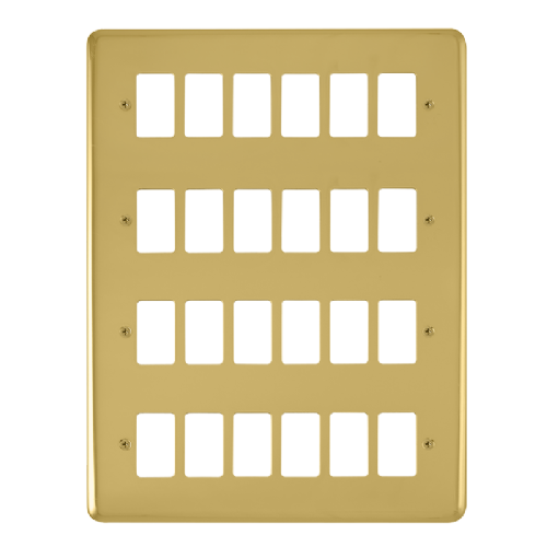 Scolmore DPBR20524 - 24 Gang GridPro® Frontplate - Polished Brass GridPro Scolmore - Sparks Warehouse