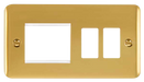 Scolmore DPBR31102 Gridpro Deco Plus - Frontplates - Polished Brass Dpbr 2+2 Combi Plate  Scolmore - Sparks Warehouse