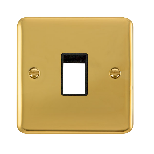 Scolmore DPBR401BK - 1 Gang Plate - 1 Aperture - Black Deco Plus Scolmore - Sparks Warehouse