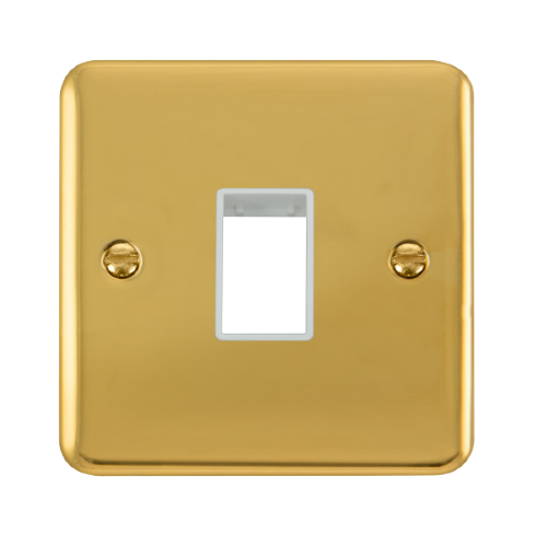 Scolmore DPBR401WH - 1 Gang Plate - 1 Aperture - White Deco Plus Scolmore - Sparks Warehouse