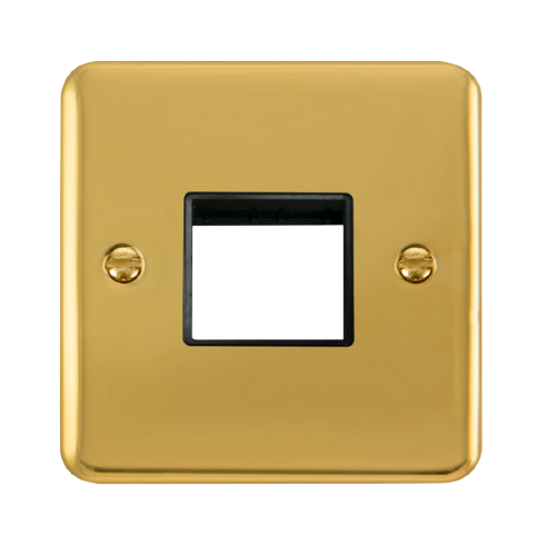 Scolmore DPBR402BK - 1 Gang Plate - 2 Apertures - Black Deco Plus Scolmore - Sparks Warehouse