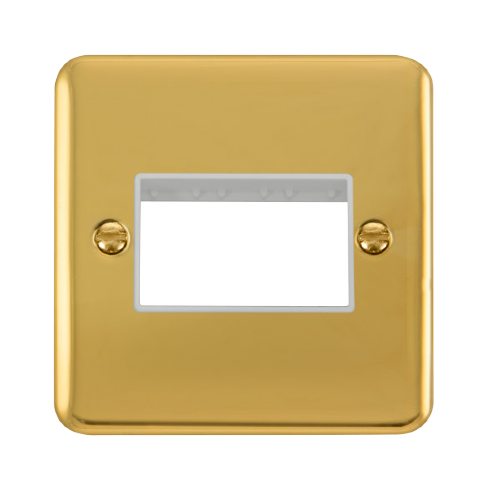 Scolmore DPBR403WH - 1 Gang Plate - 3 Apertures - White Deco Plus Scolmore - Sparks Warehouse