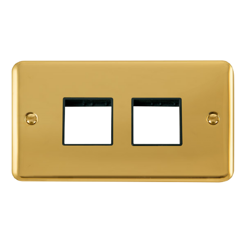 Scolmore DPBR404BK - 2 Gang Plate - 2 x 2 Apertures - Black Deco Plus Scolmore - Sparks Warehouse