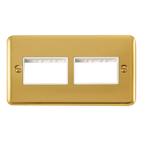 Scolmore DPBR406WH - 2 Gang Plate - 2 x 3 Apertures - White Deco Plus Scolmore - Sparks Warehouse