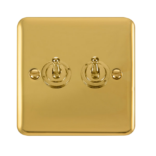 Scolmore DPBR422 - 10AX 2 Gang 2 Way Toggle Switch Deco Plus Scolmore - Sparks Warehouse