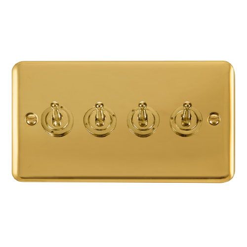 Scolmore DPBR424 - 10AX 4 Gang 2 Way Toggle Switch Deco Plus Scolmore - Sparks Warehouse
