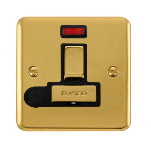 Scolmore DPBR552BK - 13A Ingot DP Switched Fused Connection Unit With Flex Outlet & Neon - Black Deco Plus Scolmore - Sparks Warehouse