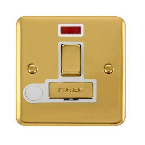 Scolmore DPBR552WH - 13A Ingot DP Switched Fused Connection Unit With Flex Outlet & Neon - White Deco Plus Scolmore - Sparks Warehouse