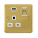 Scolmore DPBR571UWH Deco Plus Polished Brass 1g Skt Usb 2.1a Dp  Scolmore - Sparks Warehouse