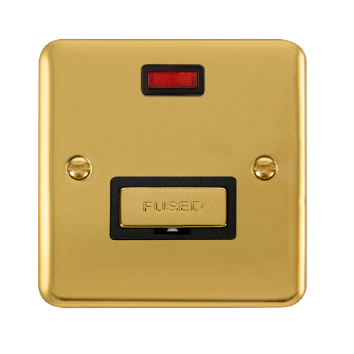 Scolmore DPBR753BK - 13A Ingot Fused Connection Unit With Neon - Black Deco Plus Scolmore - Sparks Warehouse