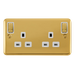 Scolmore DPBR836WH Deco Plus Polished Brass Deco+ 13a 2gang Outboard Sw Skt Dp Br Wh  Scolmore - Sparks Warehouse