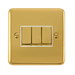 Scolmore DPBRWH-SMART3 - 1G Plate 3 Apertures Supplied With 3 x 10AX 2 Way Ingot Retractive Switch Modules - Brass - White Deco Plus Scolmore - Sparks Warehouse