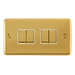 Scolmore DPBRWH-SMART4 - 2G Plate 2 x 2 Apertures Supplied With 4 x 10AX 2 Way Ingot Retractive Switch Modules -Brass - White Deco Plus Scolmore - Sparks Warehouse