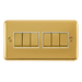 Scolmore DPBRWH-SMART6 - 2G Plate 2 x 3 Apertures Supplied With 6 x 10AX 2 Way Ingot Retractive Switch Modules - Brass - Black Deco Plus Scolmore - Sparks Warehouse