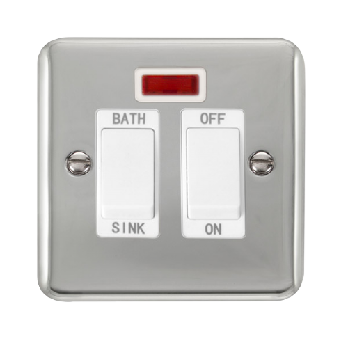 Scolmore DPCH024WH - 20A DP Sink/Bath Switch With Neon - White Deco Plus Scolmore - Sparks Warehouse