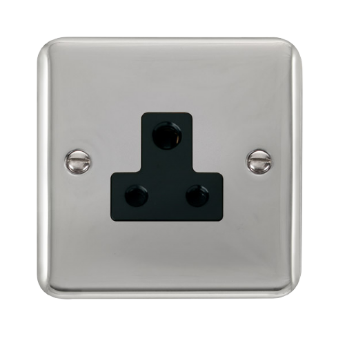Scolmore DPCH038BK - 5A Round Pin Socket - Black Deco Plus Scolmore - Sparks Warehouse