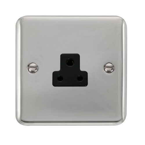 Scolmore DPCH039BK - 2A Round Pin Socket - Black Deco Plus Scolmore - Sparks Warehouse