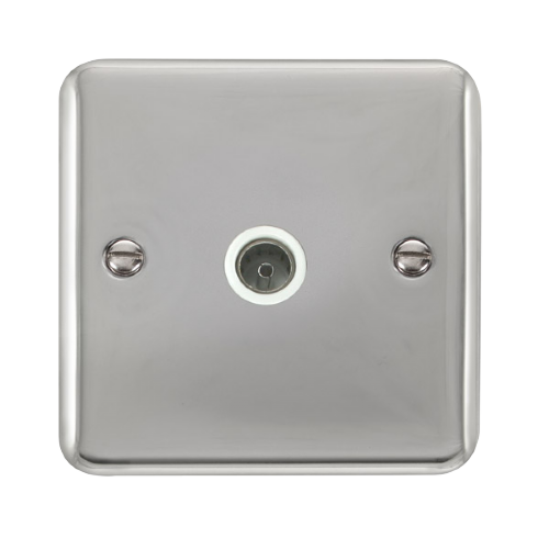 Scolmore DPCH065WH - Single Coaxial Outlet - White Deco Plus Scolmore - Sparks Warehouse