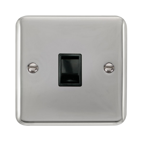 Scolmore DPCH115BK - Single RJ11 (Irish/US) Outlet - Black Deco Plus Scolmore - Sparks Warehouse