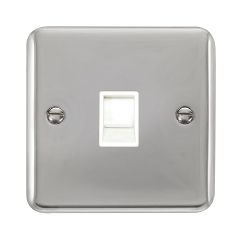 Scolmore DPCH115WH - Single RJ11 (Irish/US) Outlet - White Deco Plus Scolmore - Sparks Warehouse