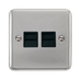 Scolmore DPCH126BK - Twin Telephone Outlet - Secondary - Black Deco Plus Scolmore - Sparks Warehouse