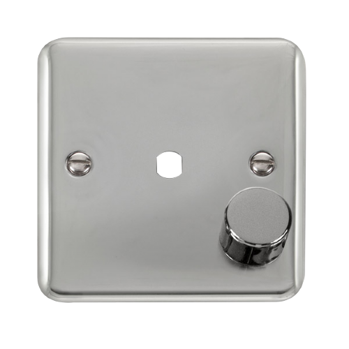 Scolmore DPCH140PL - 1 Gang Dimmer Plate + Knob - 1 Aperture Deco Plus Scolmore - Sparks Warehouse