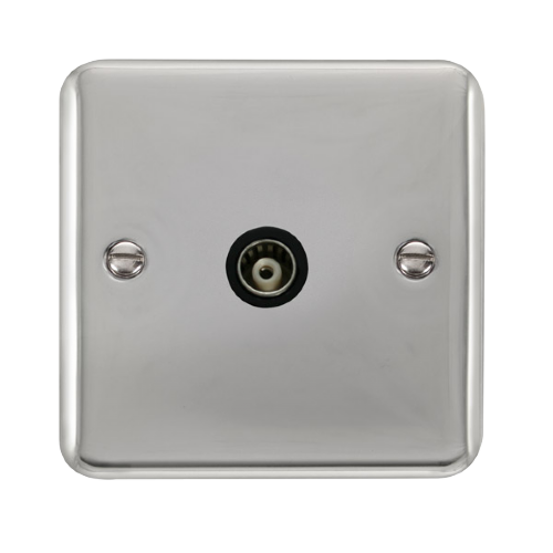Scolmore DPCH158BK - Single Isolated Coaxial Outlet - Black Deco Plus Scolmore - Sparks Warehouse