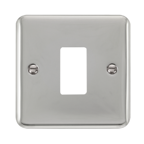 Scolmore DPCH20401 - 1 Gang GridPro® Frontplate - Polished Chrome GridPro Scolmore - Sparks Warehouse