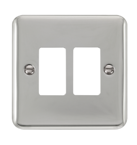 Scolmore DPCH20402 - 2 Gang GridPro® Frontplate - Polished Chrome GridPro Scolmore - Sparks Warehouse