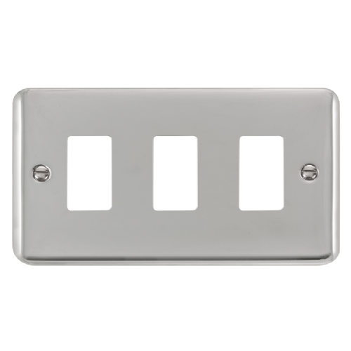 Scolmore DPCH20403 - 3 Gang GridPro® Frontplate - Polished Chrome GridPro Scolmore - Sparks Warehouse