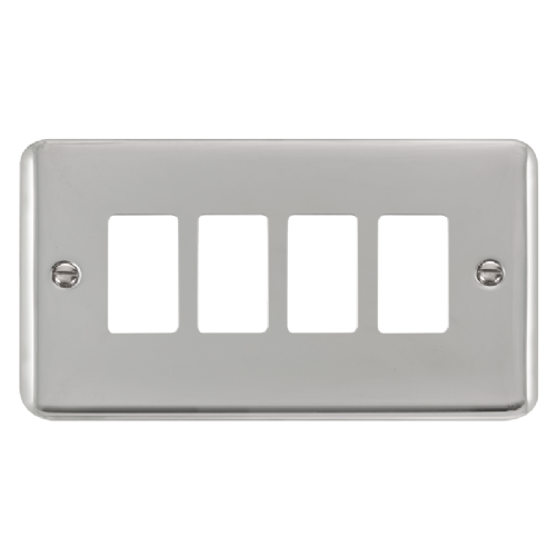 Scolmore DPCH20404 - 4 Gang GridPro® Frontplate - Polished Chrome GridPro Scolmore - Sparks Warehouse