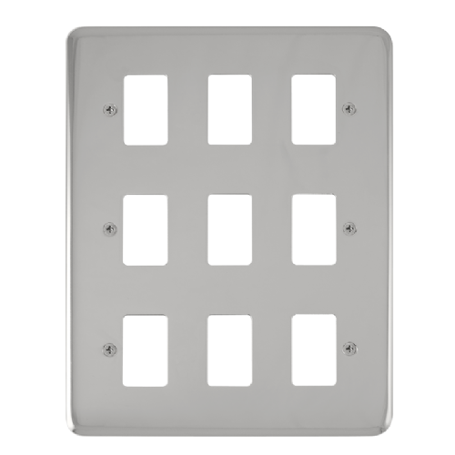 Scolmore DPCH20509 - 9 Gang GridPro® Frontplate - Polished Chrome GridPro Scolmore - Sparks Warehouse