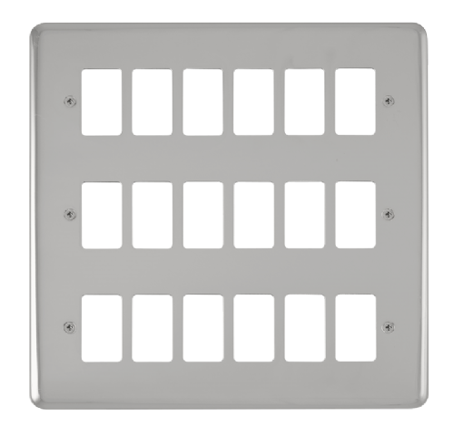 Scolmore DPCH20518 - 18 Gang GridPro® Frontplate - Polished Chrome GridPro Scolmore - Sparks Warehouse