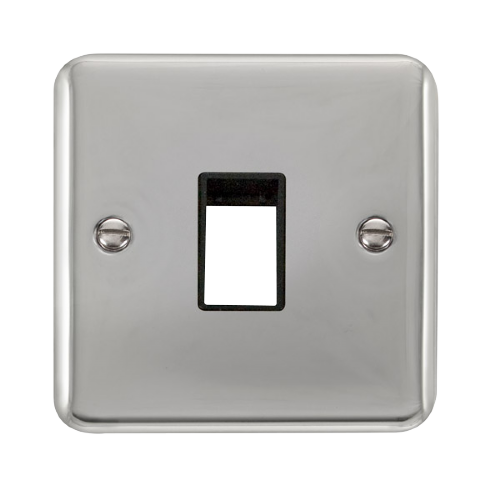 Scolmore DPCH401BK - 1 Gang Plate - 1 Aperture - Black Deco Plus Scolmore - Sparks Warehouse