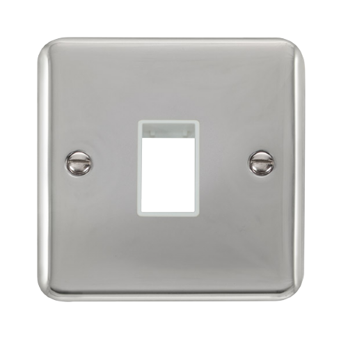 Scolmore DPCH401WH - 1 Gang Plate - 1 Aperture - White Deco Plus Scolmore - Sparks Warehouse