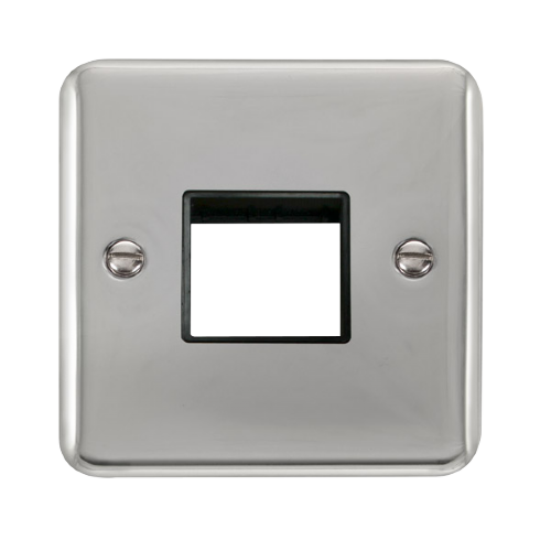 Scolmore DPCH402BK - 1 Gang Plate - 2 Apertures - Black Deco Plus Scolmore - Sparks Warehouse
