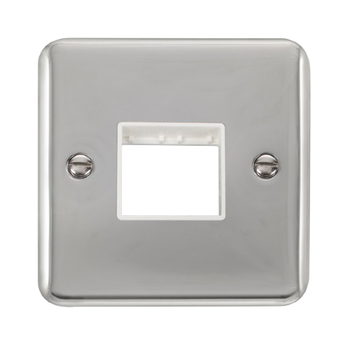 Scolmore DPCH402WH - 1 Gang Plate - 2 Apertures - White Deco Plus Scolmore - Sparks Warehouse