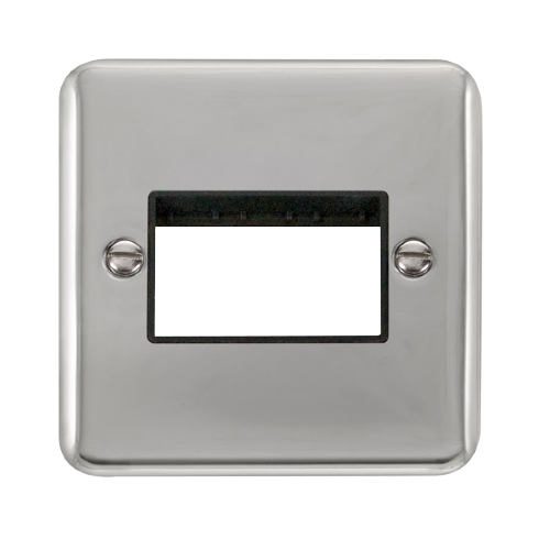 Scolmore DPCH403BK - 1 Gang Plate - 3 Apertures - Black Deco Plus Scolmore - Sparks Warehouse