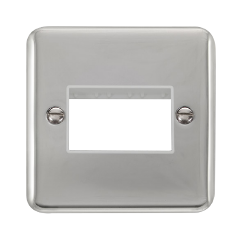 Scolmore DPCH403WH - 1 Gang Plate - 3 Apertures - White Deco Plus Scolmore - Sparks Warehouse