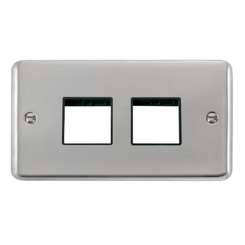 Scolmore DPCH404BK - 2 Gang Plate - 2 x 2 Apertures - Black Deco Plus Scolmore - Sparks Warehouse