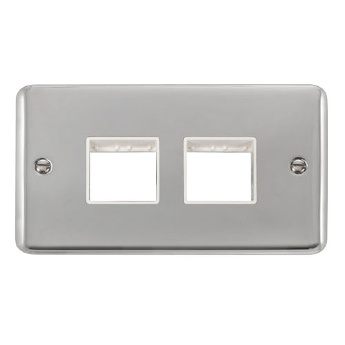Scolmore DPCH404WH - 2 Gang Plate - 2 x 2 Apertures - White Deco Plus Scolmore - Sparks Warehouse
