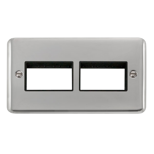 Scolmore DPCH406BK - 2 Gang Plate - 2 x 3 Apertures - Black Deco Plus Scolmore - Sparks Warehouse