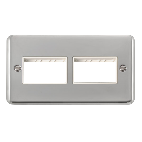 Scolmore DPCH406WH - 2 Gang Plate - 2 x 3 Apertures - White Deco Plus Scolmore - Sparks Warehouse