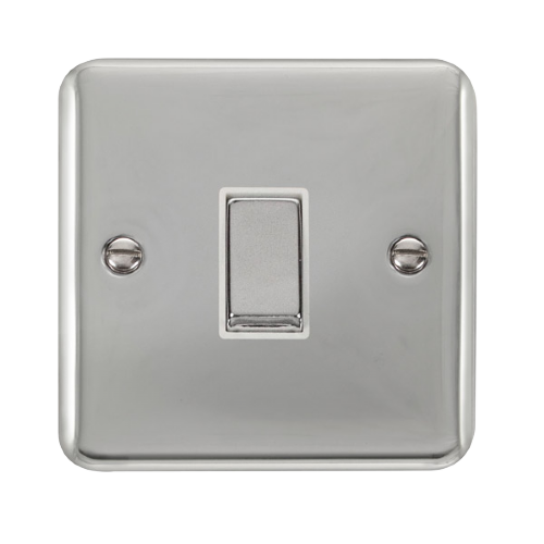 Scolmore DPCH411WH - 10AX Ingot 1 Gang 2 Way Plate Switch - White Deco Plus Scolmore - Sparks Warehouse