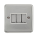 Scolmore DPCH413WH - 10AX Ingot 3 Gang 2 Way Plate Switch - White Deco Plus Scolmore - Sparks Warehouse